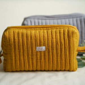 Kosmetyczka z muślinu - kolor musztarda