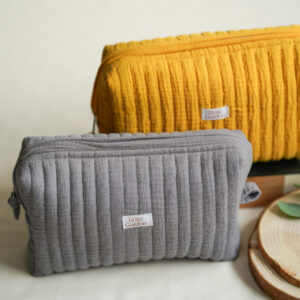 Kosmetyczka z muślinu - kolor szary
