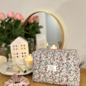 Bawełniana kosmetyczka Romantic Roses - zieleń- rozmiar L