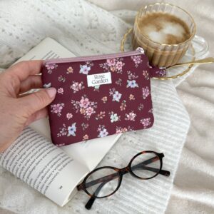 Mini kosmetyczka/portfelik - Vintage Bloom - bordo